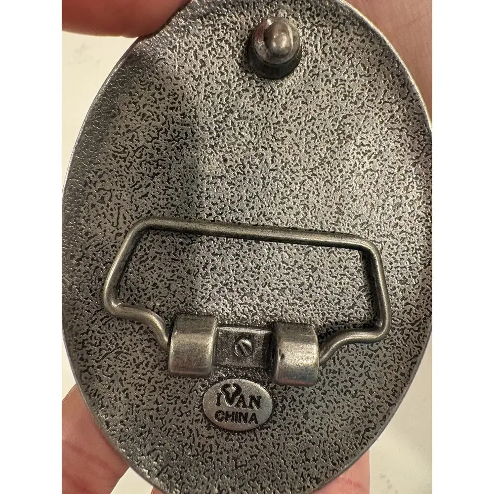 Vintage Pewter/Leather Ivan Belt Buckle